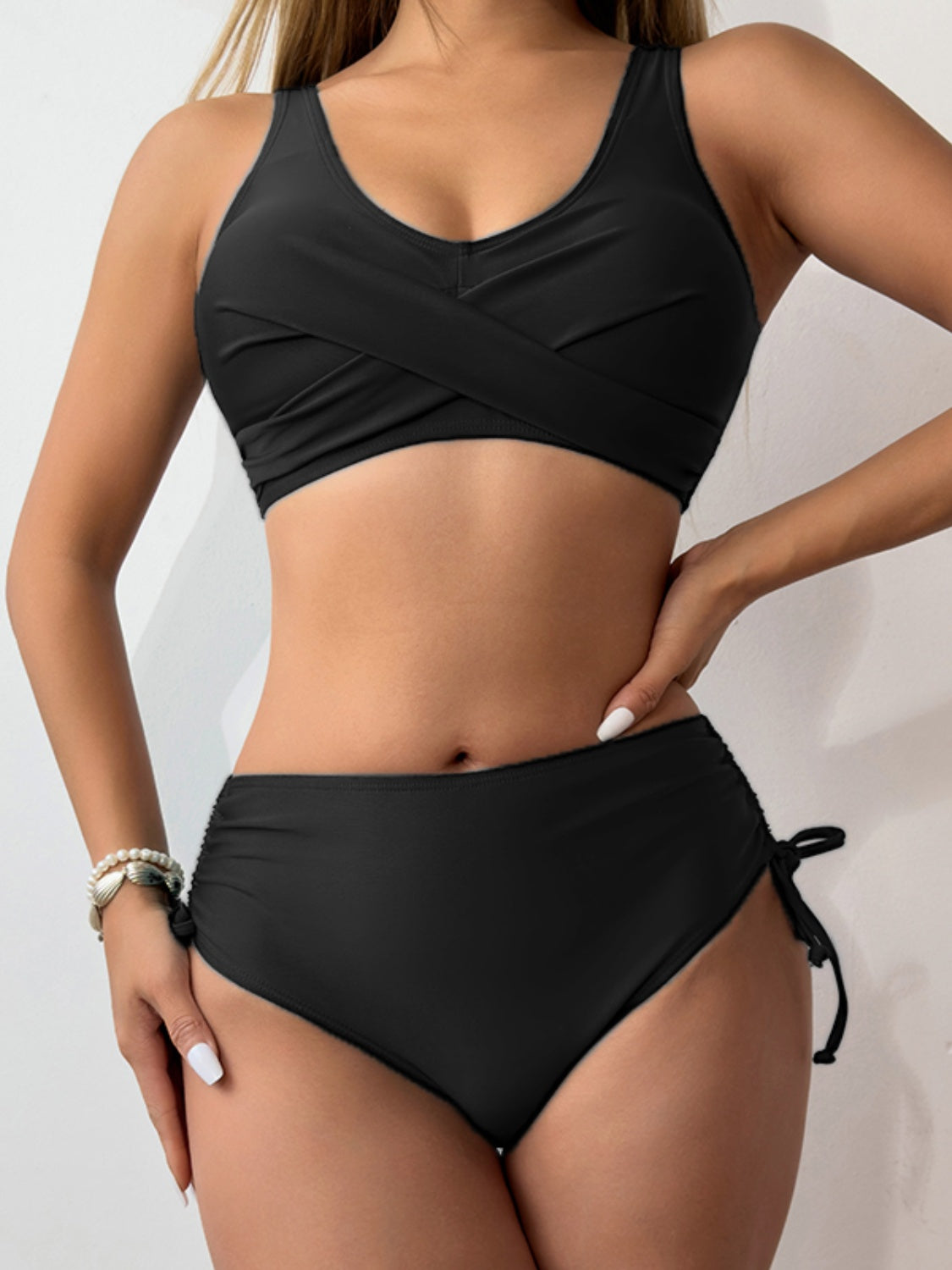 Scoop Neck Wide Strap Bikini Set